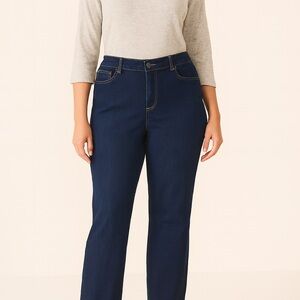The Limited Denim Simply Straight 18R Blue Jeans | Mid-Rise Straight-Leg Denim